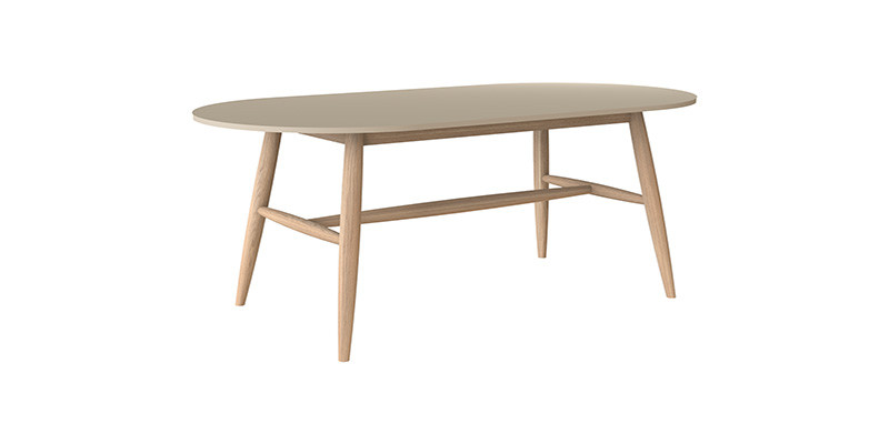 Frame Fixed Dining Table With Wooden Legs